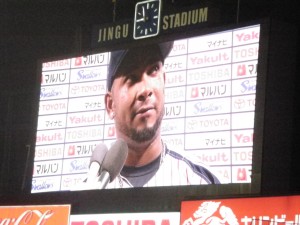 試合終了後のインタビュー